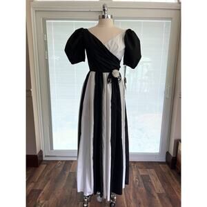 Vintage Anne Gerard Black and White Dress Women's 10 NWT